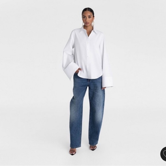 NWT KBB by Kahlana “the A Line Short” White Women's buttondown size XS & size M - Picture 5 of 7